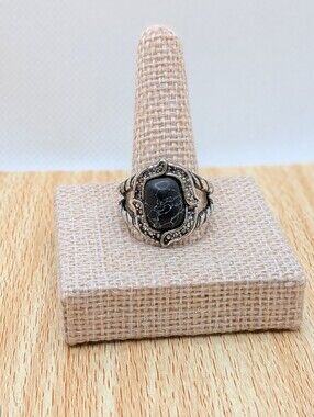 Gothic Black Marble Design Ring